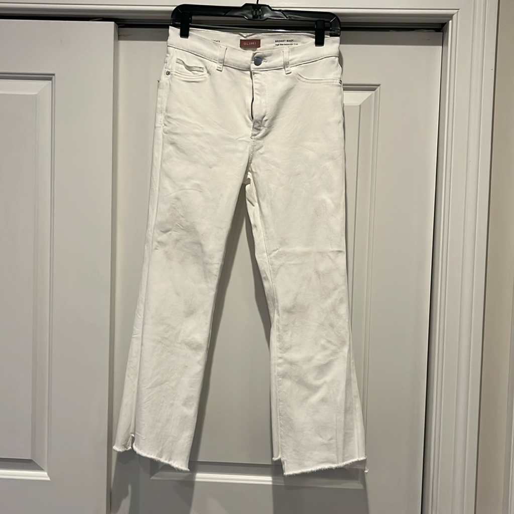 Dl 1961 Bridget Boot Instasculpt White Raw Hem Jeans